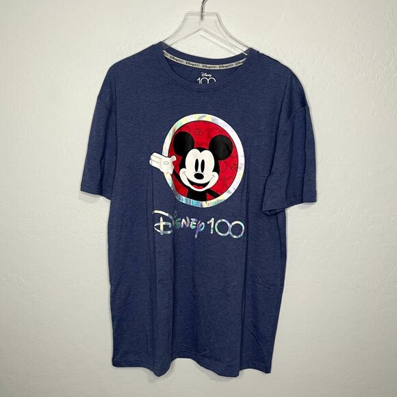 Disney 100th Anniversary Graphic Short Sleeve Blue Unisex T-Shirt XL NWOT - Picture 2 of 7